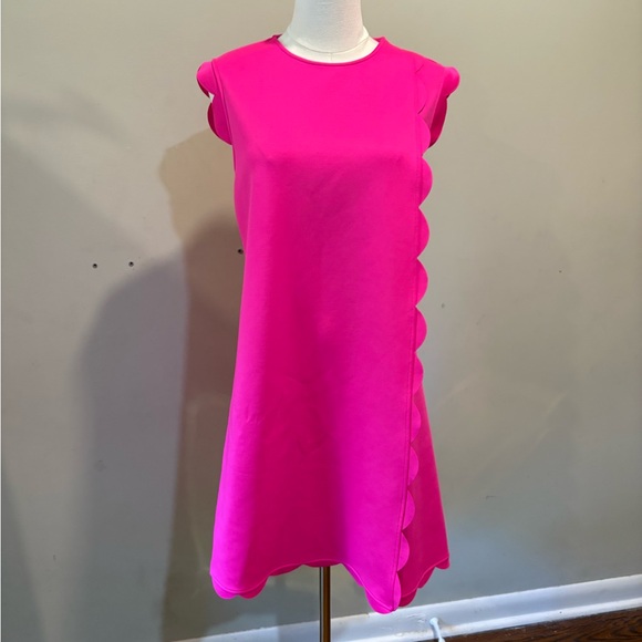 Ted Baker Fuchsia Scalloped Mini Dress (Ted Baker Size 2 = US size 6) - Picture 1 of 5